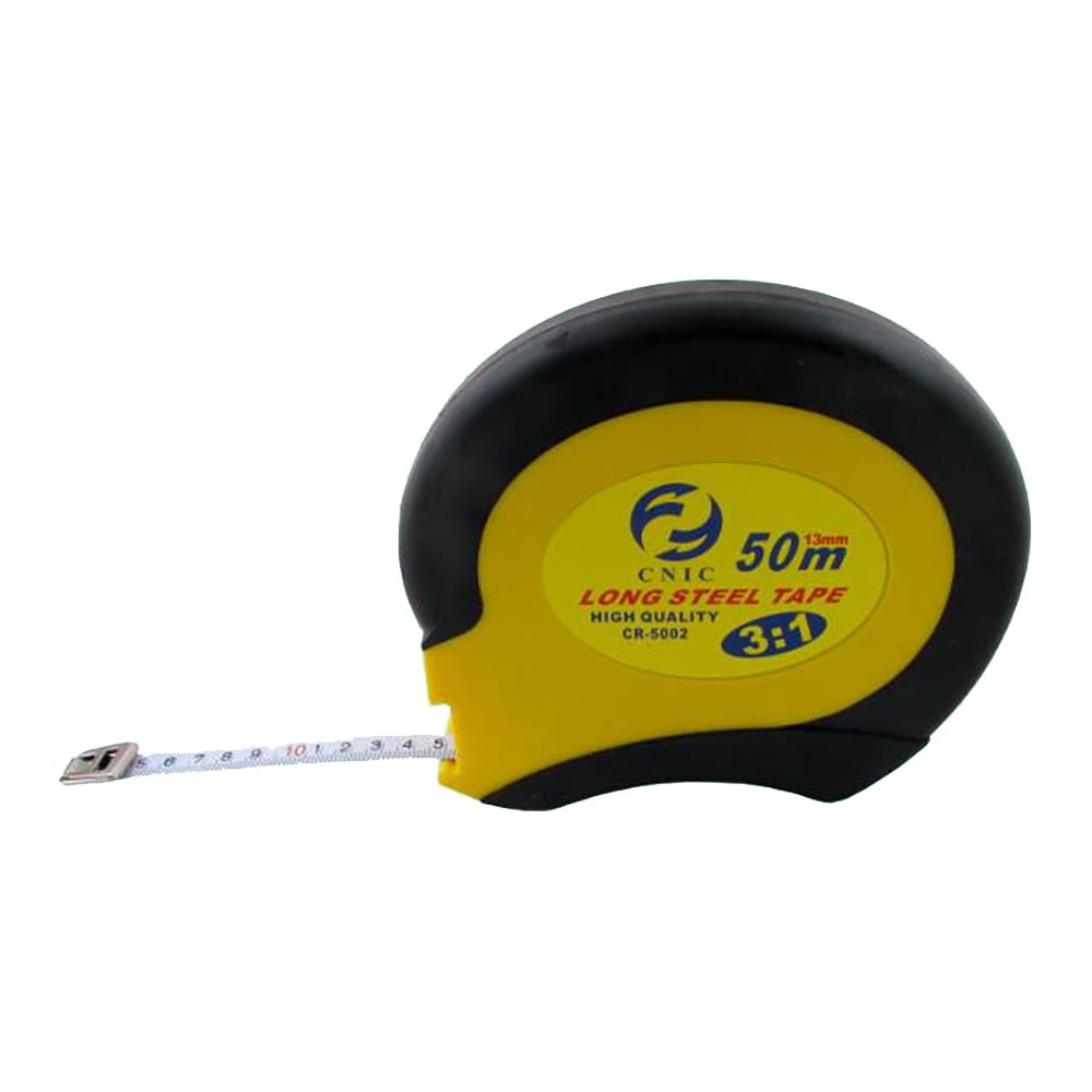 Изображение товара Профессиональная 50-метровая рулетка CNIC с обрезиненой лентой 13 мм