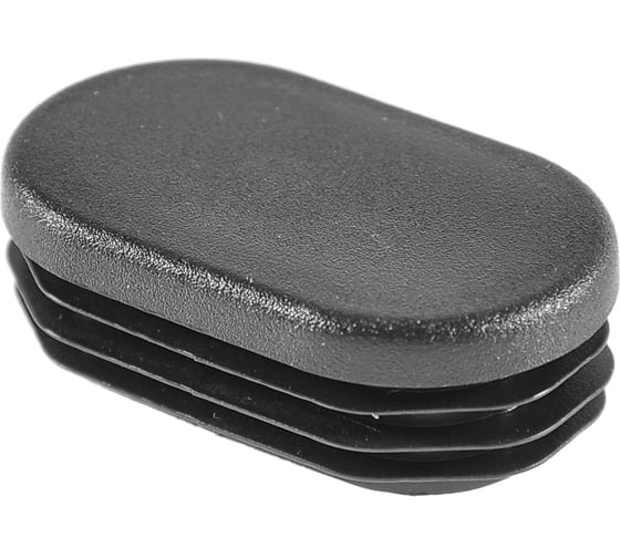 Изображение товара Заглушка пластиковая Миниворкс Овальная 30х50, практичная, серия ILO, стенка 1.0-2.5 мм, цвет черный –  (10 шт.) ILO50x30