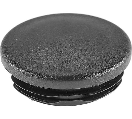 Изображение товара Заглушка пластиковая Миниворкс круглая Ø48 мм, с плоской шляпкой, серия ILT, стенка 2.5-5.0 мм, цвет черный –  (10 шт.) ILT48+2,5