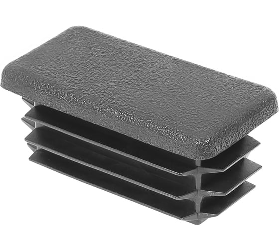 Изображение товара Заглушка пластиковая Миниворкс прямоугольная 25х50, практичная, стенка 0.5-3.0 мм, цвет серый –  (15 шт.) 25-50ПСС