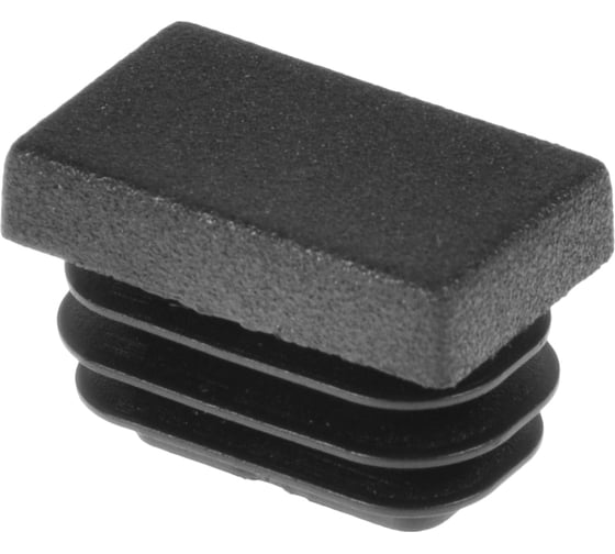 Изображение товара Заглушка пластиковая Миниворкс прямоугольная 20х25, практичная, серия ILR, стенка 1.0-3.0 мм, цвет черный –  (15 шт.) ILR25x20