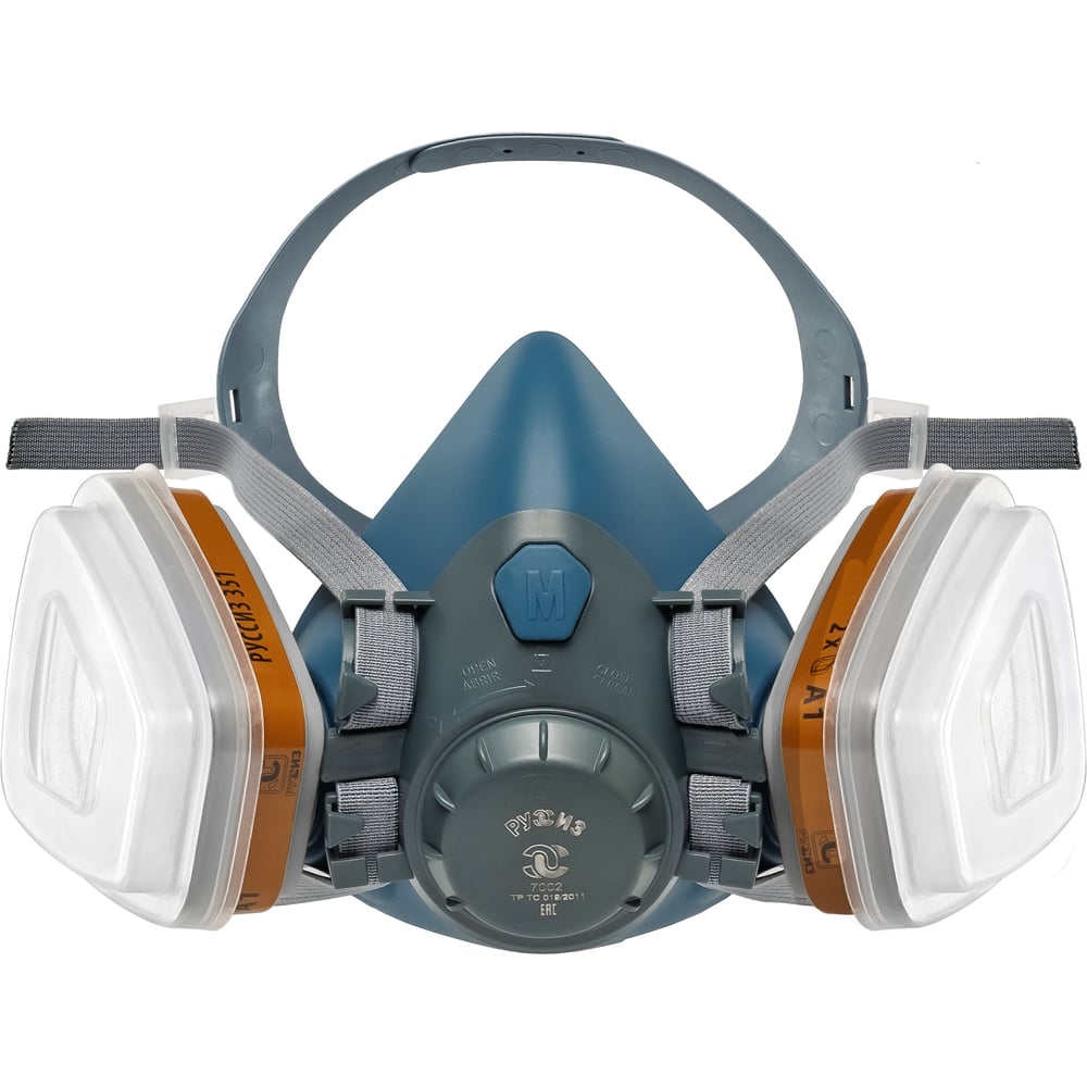 Изображение товара Полумаска для малярных работ РУССИЗ М7000 А1Р2 с сменным фильтроэлементом