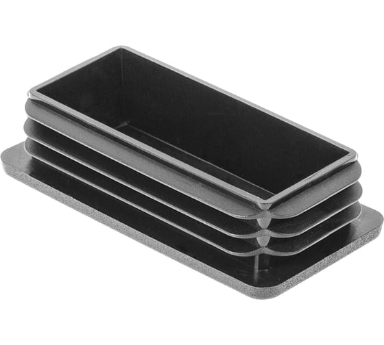 Изображение товара Заглушка пластиковая Миниворкс прямоугольная 50х100, практичная, цвет черный –  (5 шт.) 50-100ПЧС