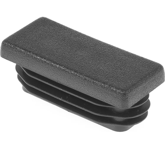 Изображение товара Заглушка пластиковая Миниворкс прямоугольная 20х45, практичная, серия ILR, стенка 1.0-3.0 мм, цвет черный –  (10 шт.) ILR45x20