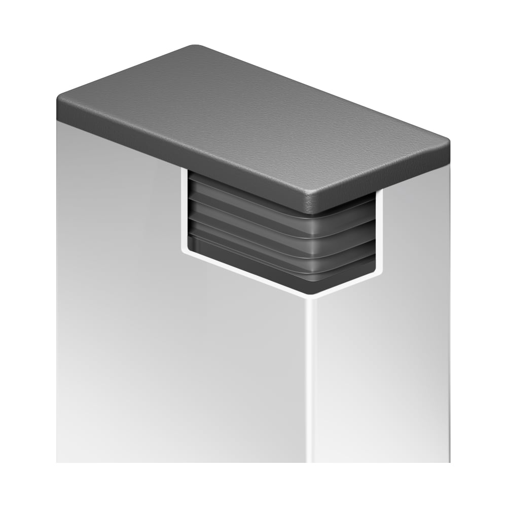 Изображение товара Пластиковая заглушка прямоугольная серии ILR 60х100 мм серого цвета (2 шт.)