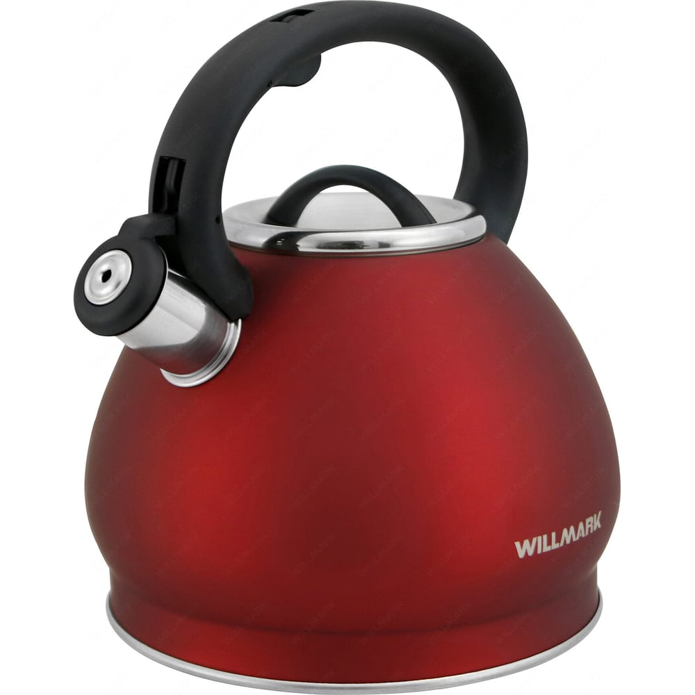 Изображение товара Чайник Willmark WTK-4221SS Красный 3,5 л со свистком