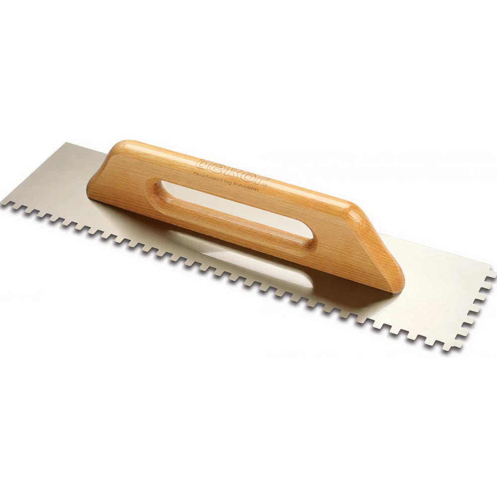 Изображение товара Гладилка зубчатая SAMGRUPP V 400 мм нерж. сталь деревянная ручка для декоративных работ