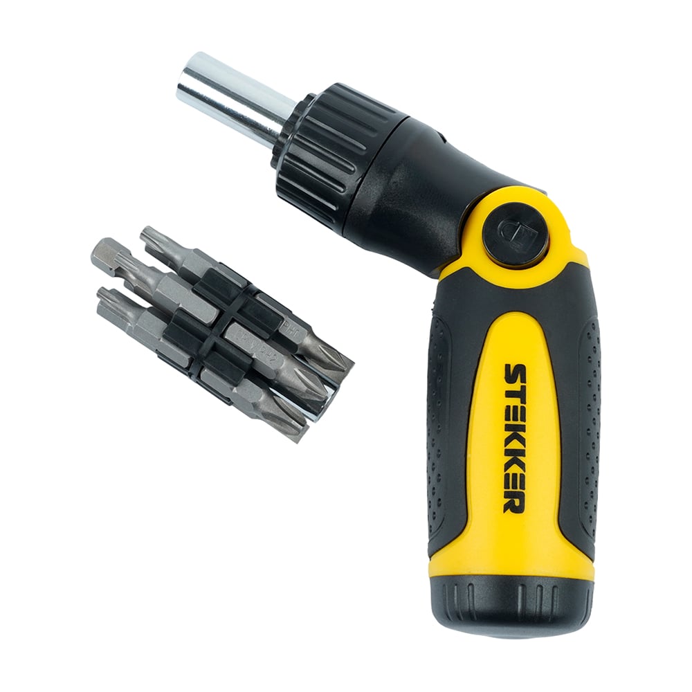 Изображение товара Отвертка реверсивная STEKKER STLS004 с 14 насадками для ремонта