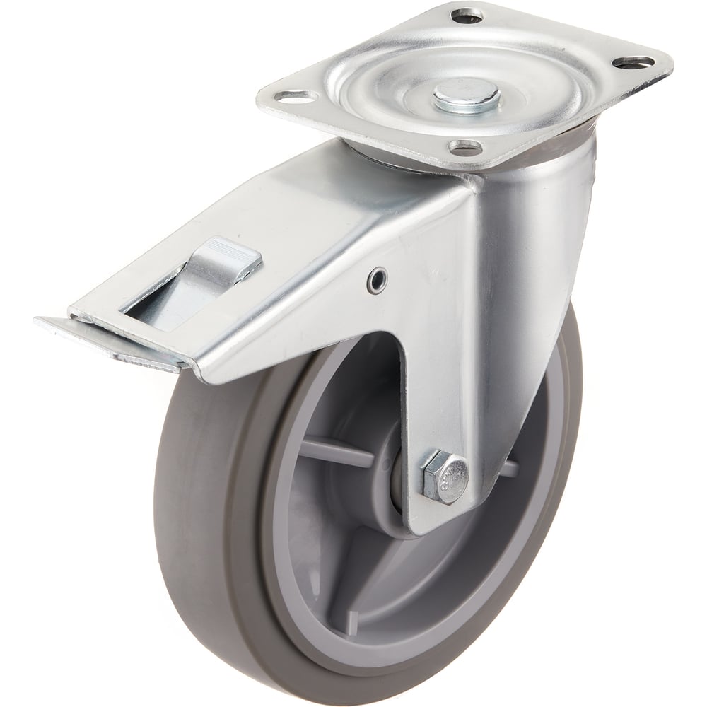 Изображение товара Поворотное колесо с тормозом 200мм грузоподъемность 300кг Стелла-техник