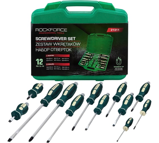 Изображение товара Отвертки ударные Rockforce набор 12 предметов RF-21311(65935)