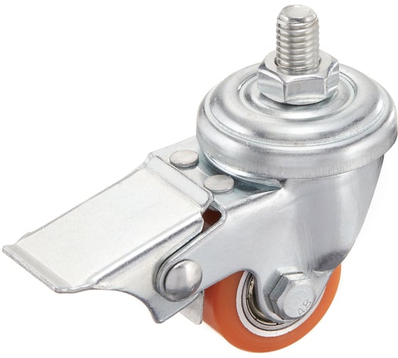 Изображение товара Колесо поворотное с тормозом Стелла-техник 35мм, грузоподъемность 100кг, полиуретан, сталь 1707-35