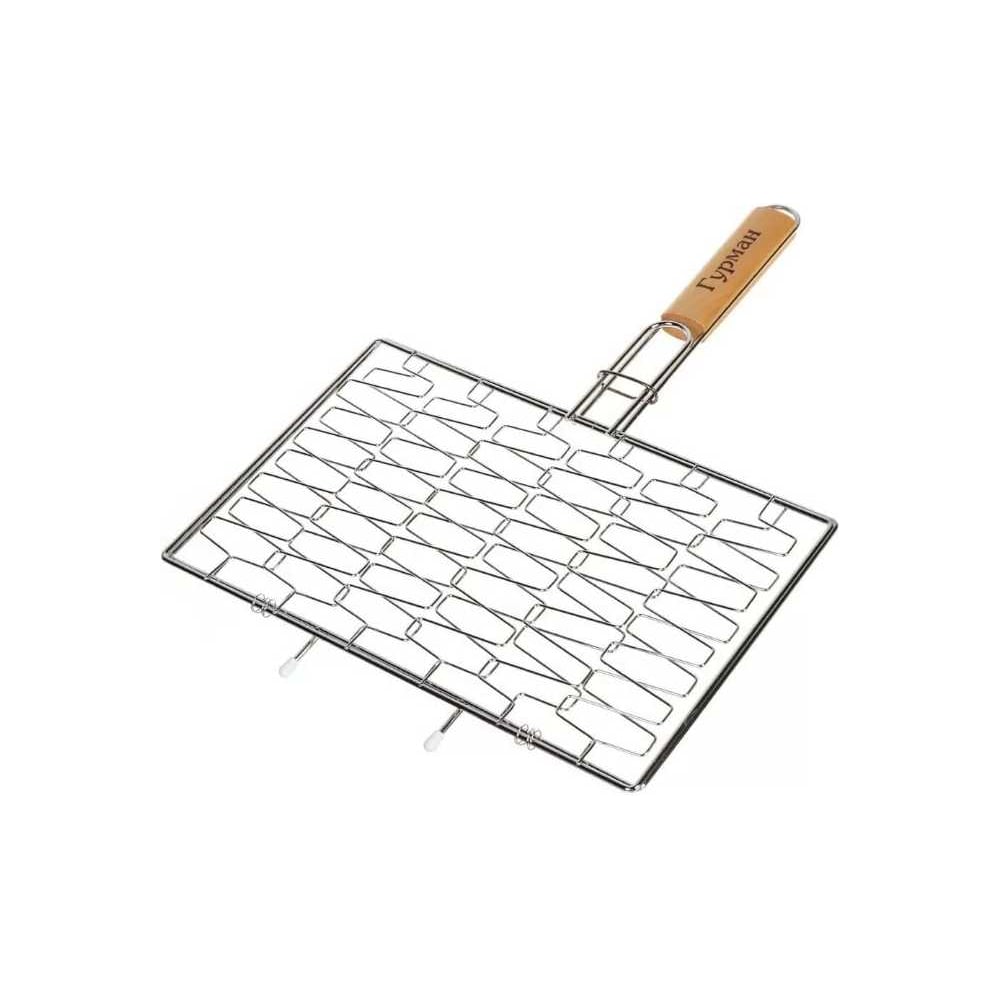 Изображение товара Решетка барбекю Гурман 340x220 мм с деревянной ручкой