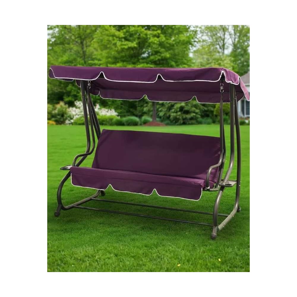 Изображение товара Садовые качели Green Days 3-мест с навесом раскладные металлические