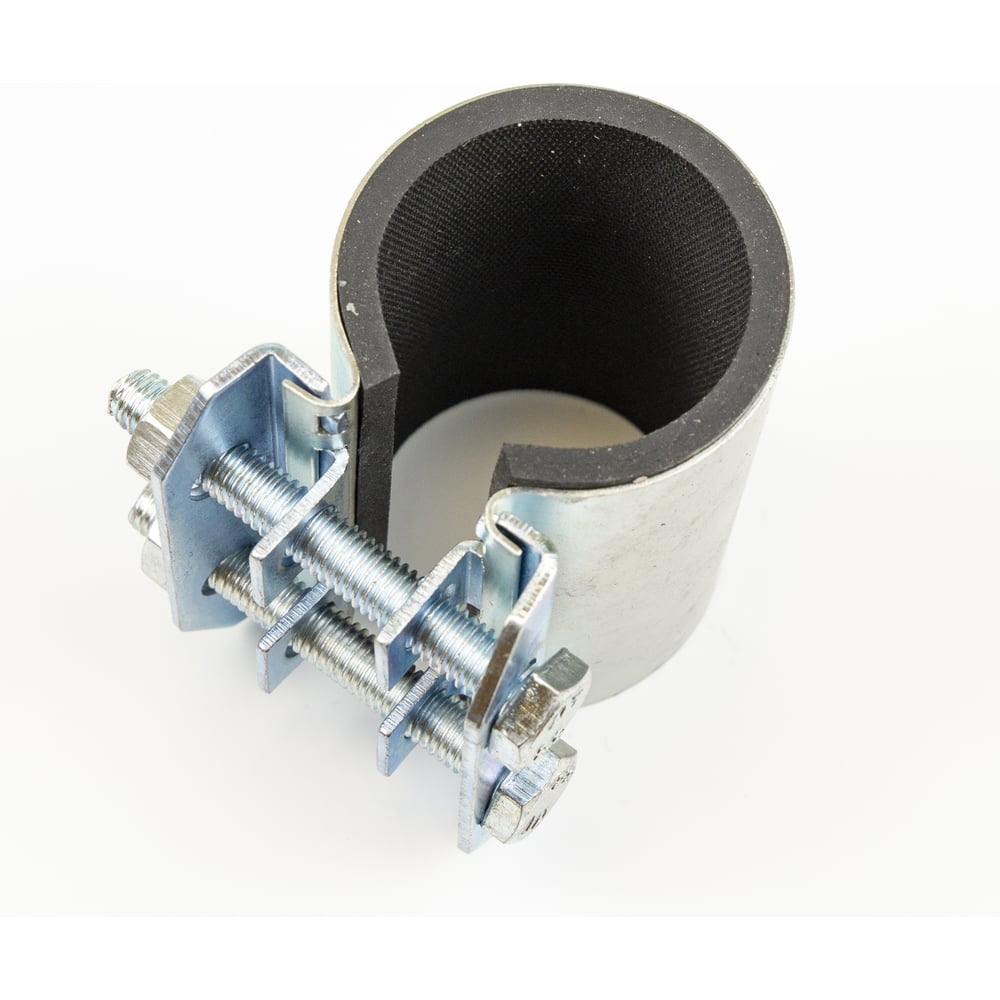 Изображение товара Ремонтный хомут Мир Хомутов 1-1/4, усиленный, с уплотнителем и оцинкованием