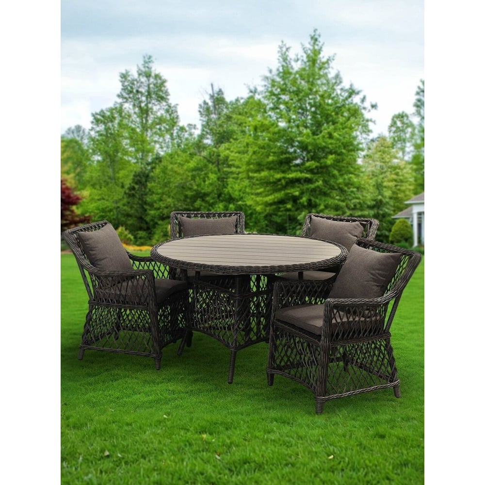 Изображение товара Садовая мебель Green Days Форео темно-коричневый комплект стол и 4 кресла