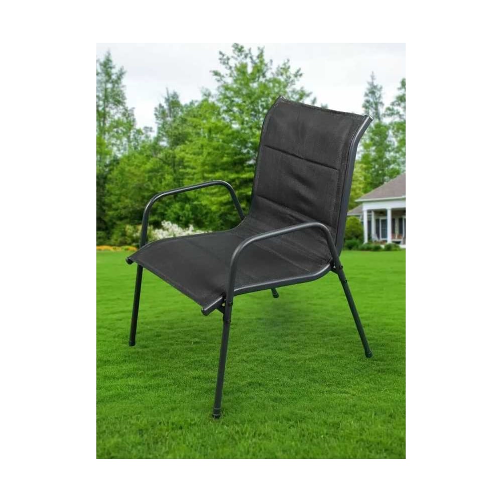 Изображение товара Садовый металлический стул Green Days Элеонора с подлокотниками, серый, 880 мм