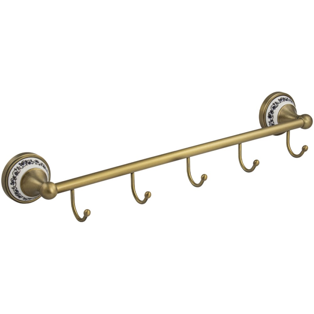 Изображение товара Вешалка BRIMIX с пятью крючками, прямая, бронзовая, модель 94206