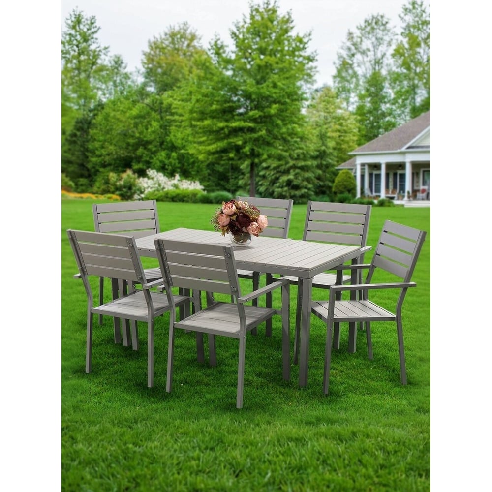 Изображение товара Садовая мебель Green Days Эллада с столом и 6 стульями серый