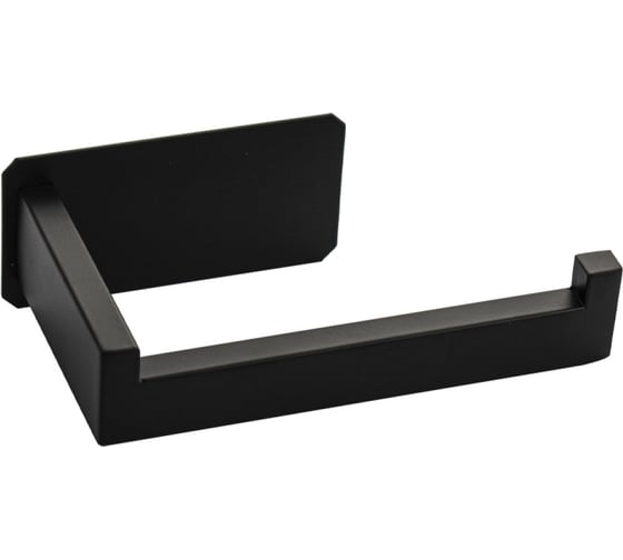 Изображение товара Держатель туалетной бумаги BRIMIX из нержавеющей стали, антивандальный, на прямоугольном основании, на самоклейке, цвет черный матовый 79914