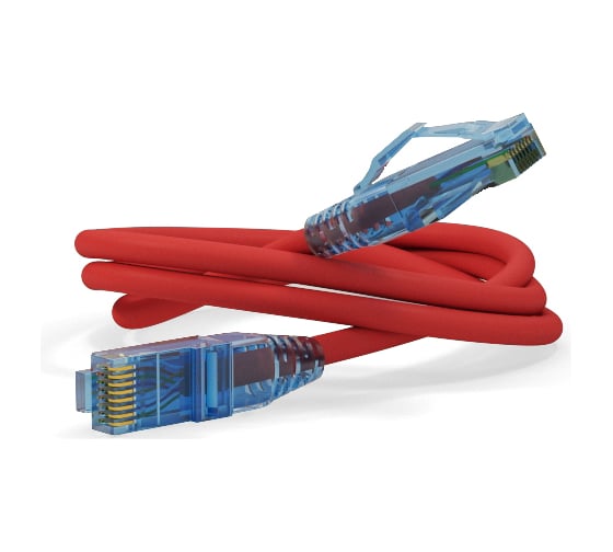 Изображение товара Патч-корд Hyperline PC-LPM-UTP-RJ45-RJ45-C6-3M-LSZH-RD U/UTP, Cat.6 (100% Fluke Component Tested), LSZH, 3 м, красный 230266