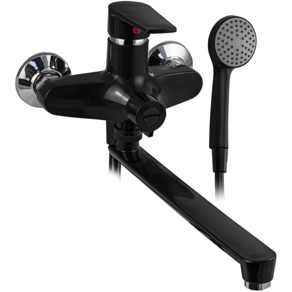 Изображение товара Смеситель в ванную BRIMIX с длинным изливом, однорычажный, черный