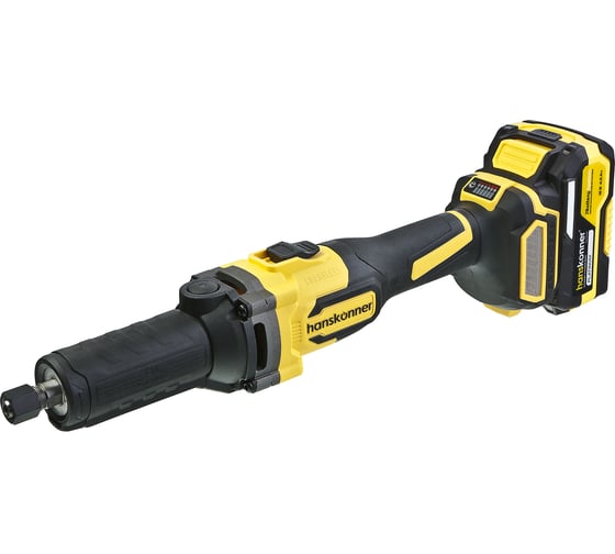 Изображение товара Машина шлифовальная прямая аккумуляторная, цанга 6мм,подсветка, АКБ 4,0Ач,ЗУ Hanskonner HSG1868