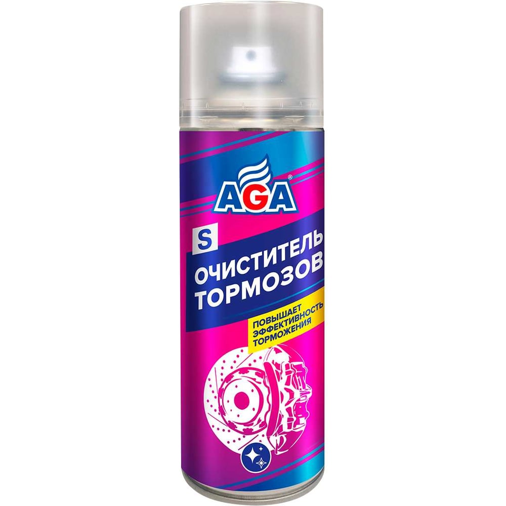 Изображение товара Очиститель тормозов AGA AGA852S аэрозоль 520 мл быстрое удаление загрязнений