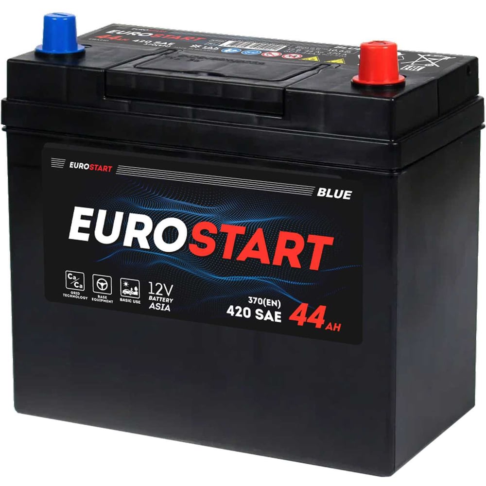 Изображение товара Аккумулятор EUROSTART Blue Asia 44Ah R+ EB440JSU кальциевый необслуживаемый автомобильный