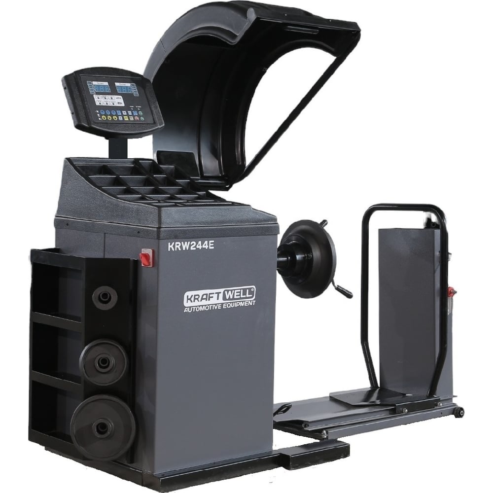 Изображение товара Балансировочный станок KraftWell KRW244T/380 профессиональный полуавтомат с дисплеем