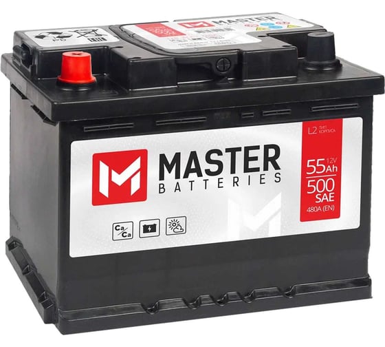 Изображение товара Аккумуляторная батарея MASTER BATTERIES 55Ah L+ MB551