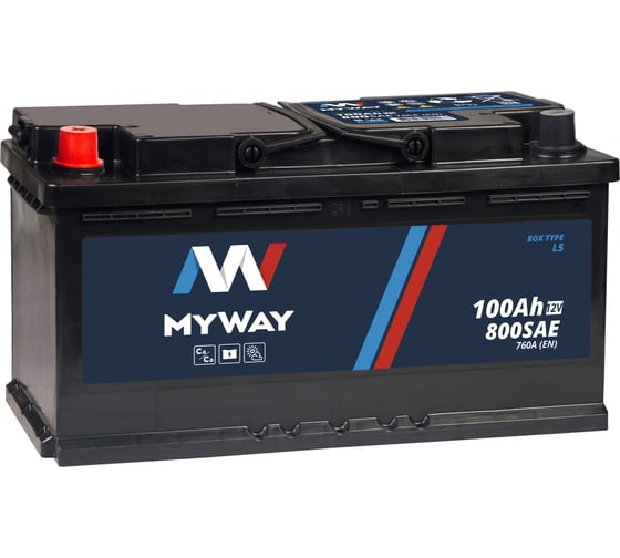 Изображение товара Аккумулятор MYWAY 100 Аh L+ MW1001SU