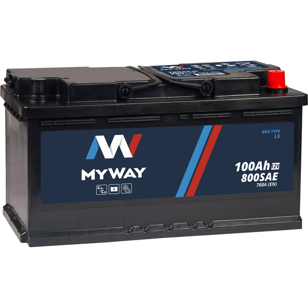Изображение товара Аккумулятор MYWAY 100 Аh R+ MW1000SU - надежный источник энергии