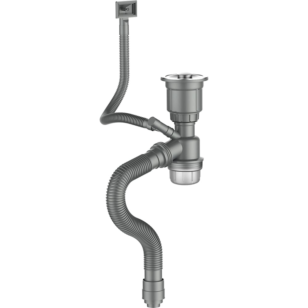 Изображение товара Сифон для мойки с переливом GERHANS K30601-1 металлический пластиковый хром