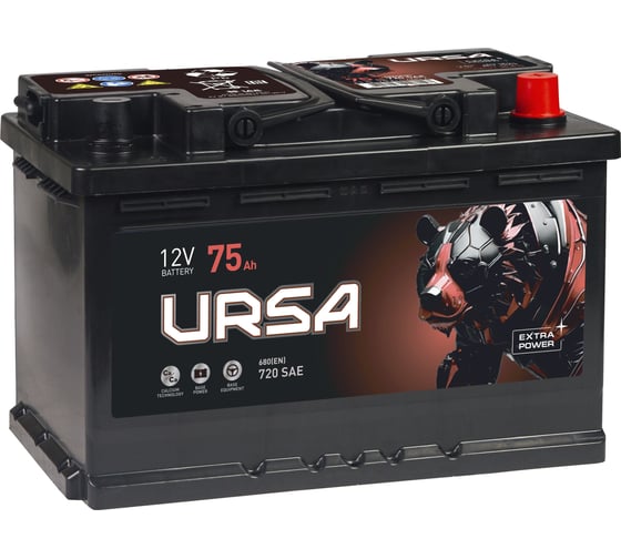 Изображение товара Аккумулятор URSA Extra power 75Ah R+ UE750