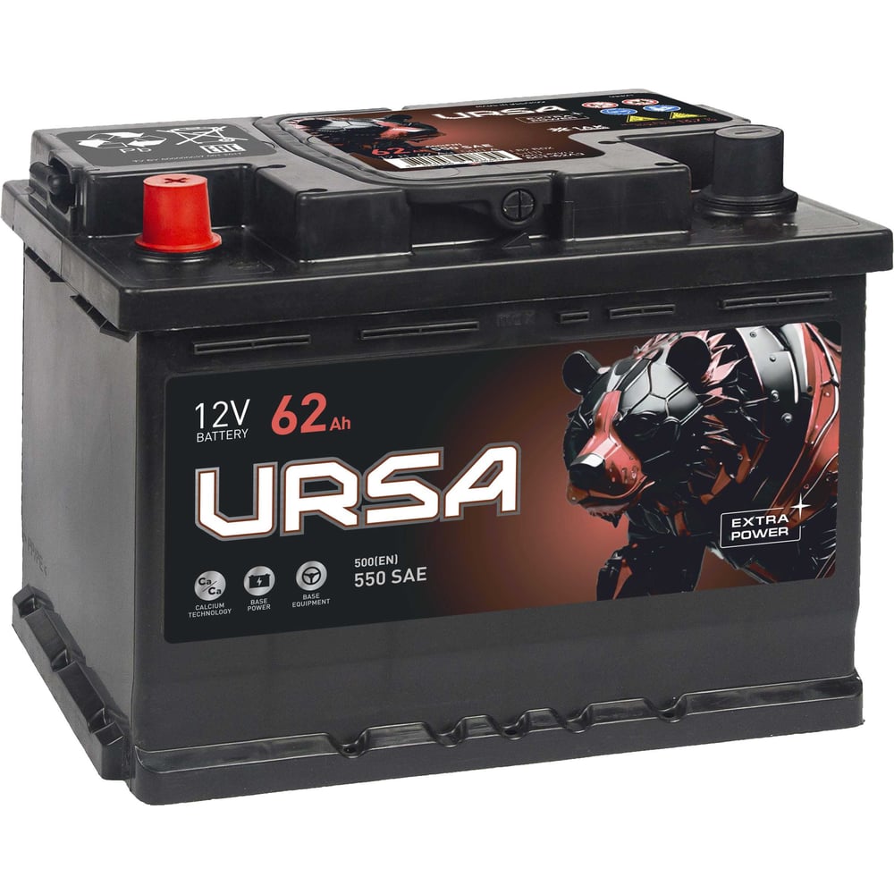 Изображение товара Аккумулятор URSA Extra power 62Ah L+ UE621 кальциевый необслуживаемый 12В