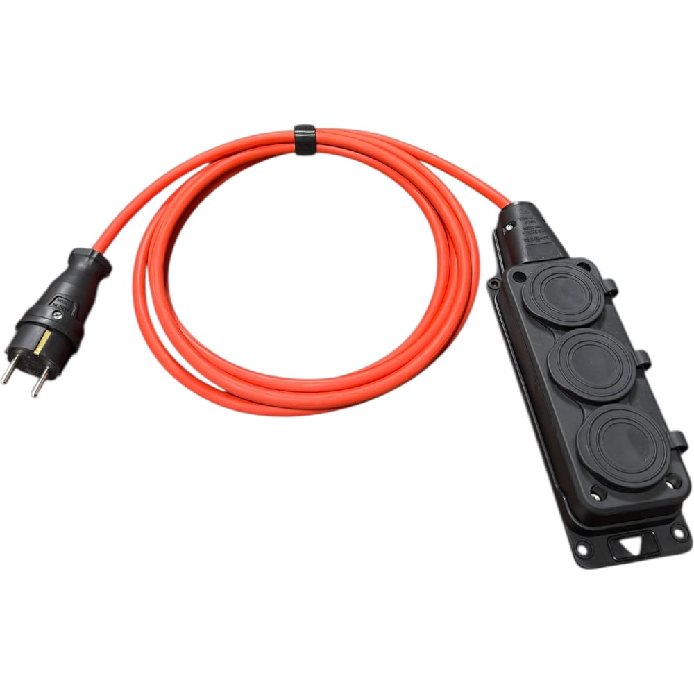 Изображение товара Удлинитель силовой iTOK оранжевый 3 розетки 40 метров IP54 профессиональный