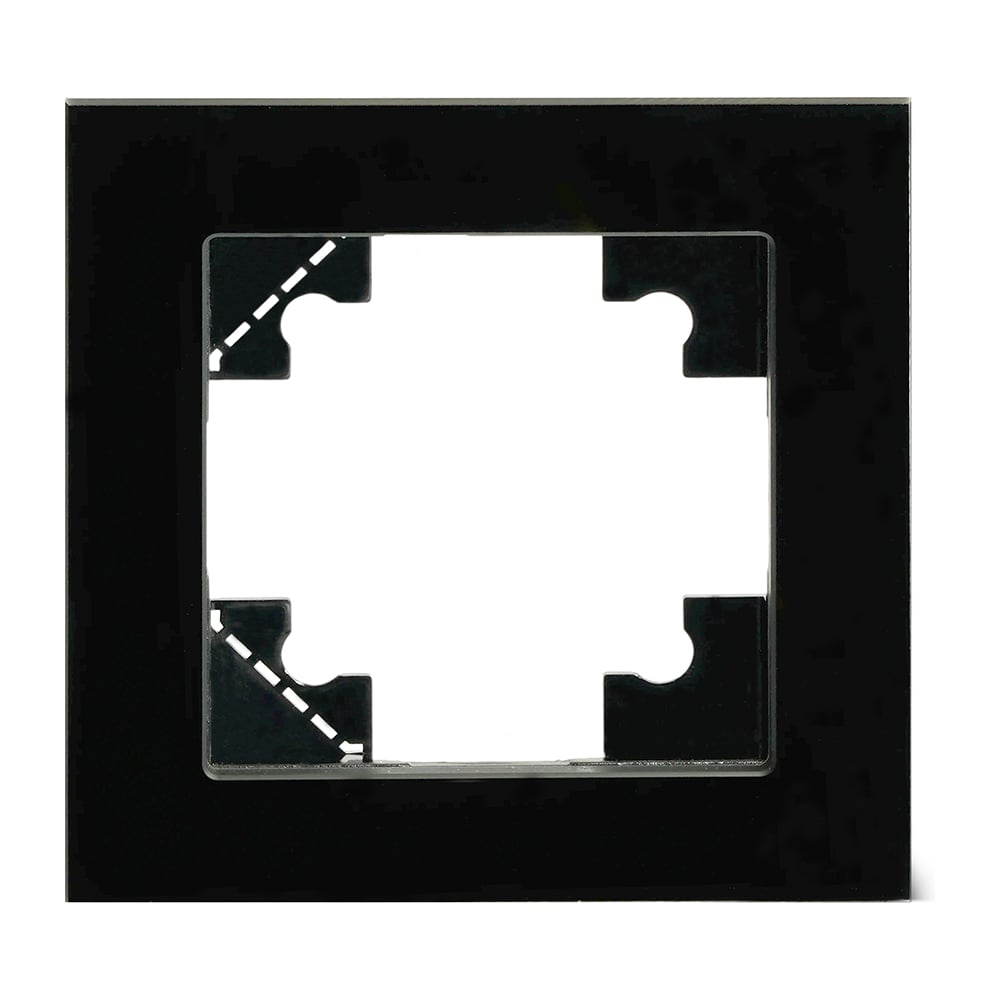 Изображение товара Рамка для сенсорных механизмов STEKKER серия Катрин черная 1-местная