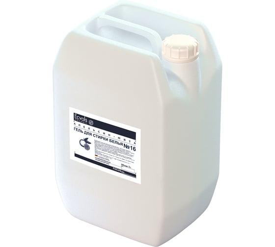 Изображение товара Гель для стирки Ecvols ЭКО 16 гипоаллергенный, смягчающий с эфирным маслом апельсин и мята, 5 л 00.16wa5000