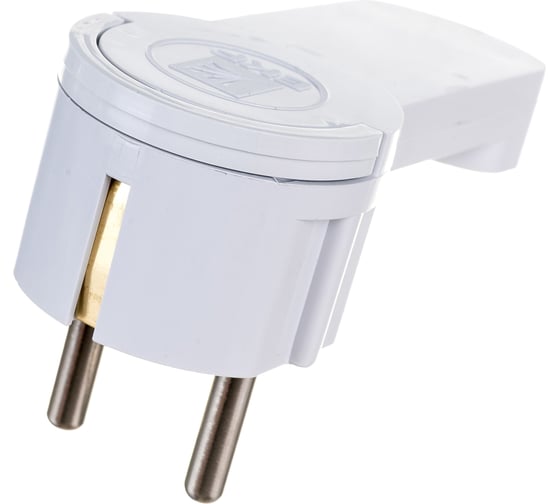 Изображение товара Угловая плоская вилка EKF с/з белая СТЕЛС 16А 250В PRO AVYF16-10-r