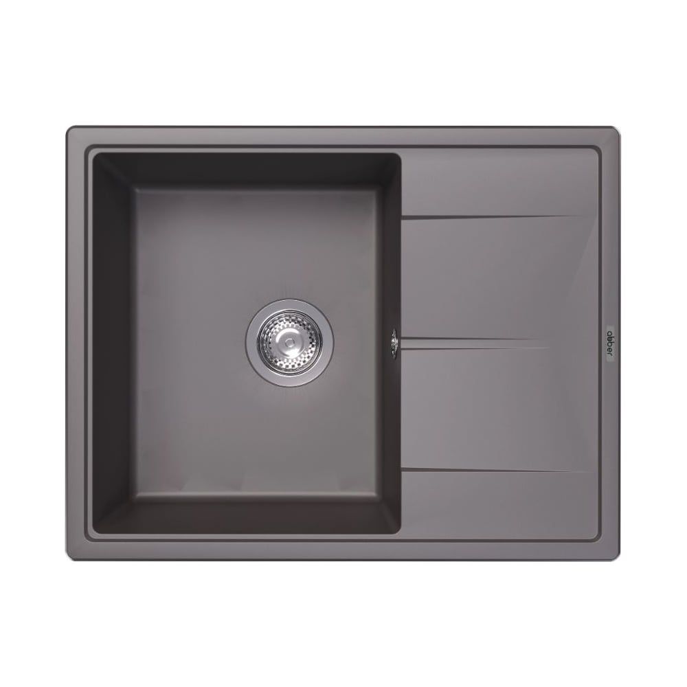 Изображение товара Кухонная мойка ABBER Quarz серого цвета AQ2903G с сифоном и врезным монтажом