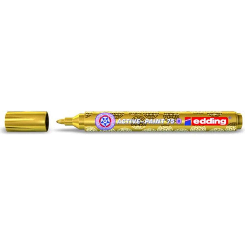 Глянцевый лаковый маркер EDDING кольцо карабин 37 мм d 27 19 мм толщина 4 мм 5 шт золотой
