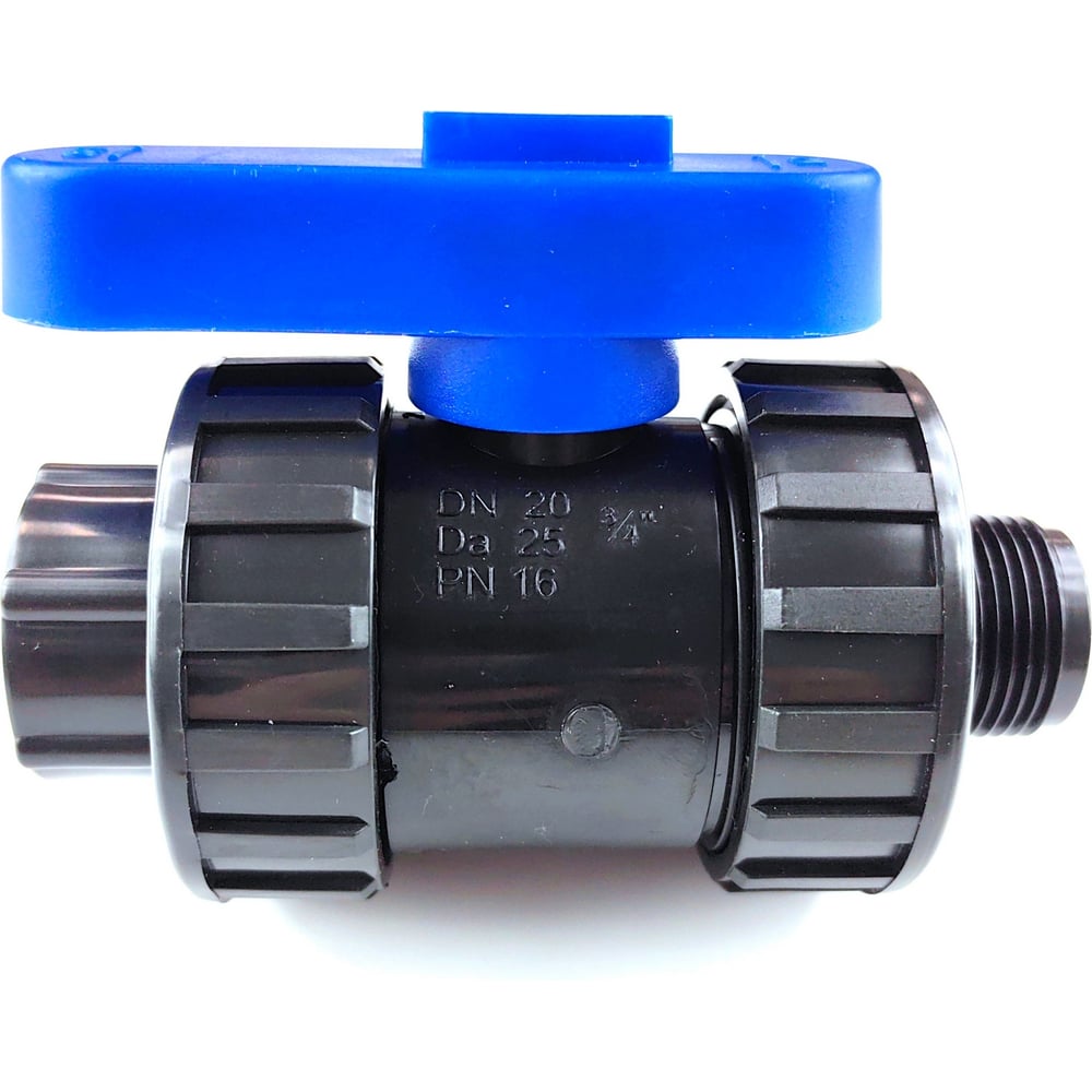 Изображение товара Кран ПНД 25 3/4" НР х 3/4" ВР профессиональный запорный для воды