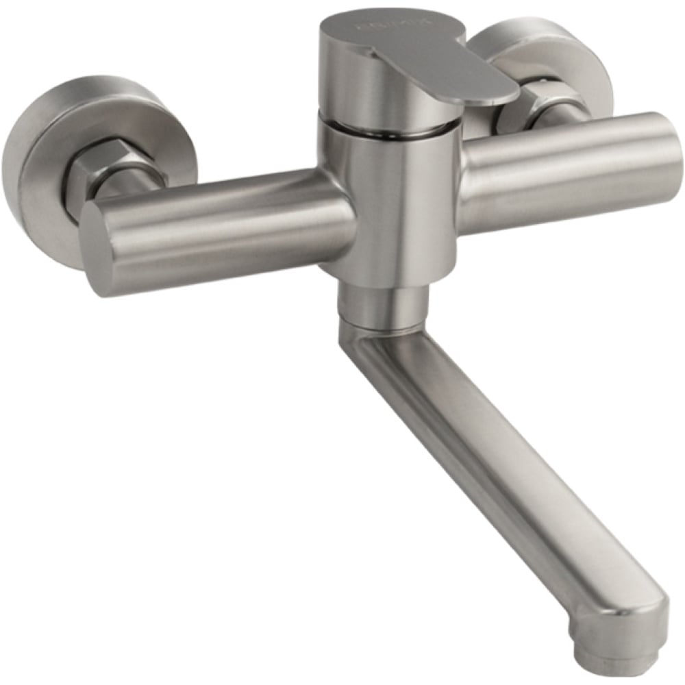 Изображение товара Кухонный смеситель Brimix СТАНДАРТ из нержавеющей стали, настенный, 190 мм излив