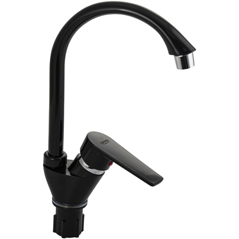 Изображение товара Смеситель кухонный BRIMIX 566 черный однорычажный с поворотным изливом