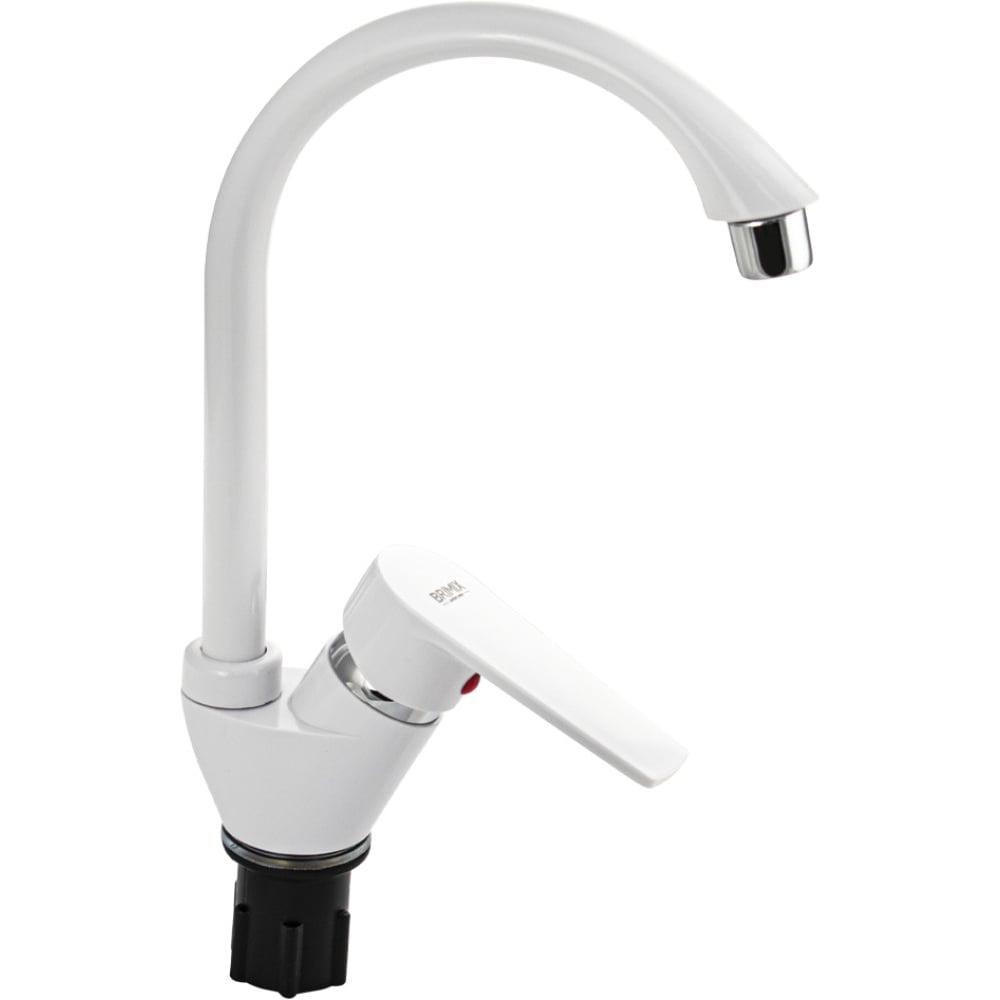 Изображение товара Современный белый кухонный смеситель BRIMIX боковой однорычажный