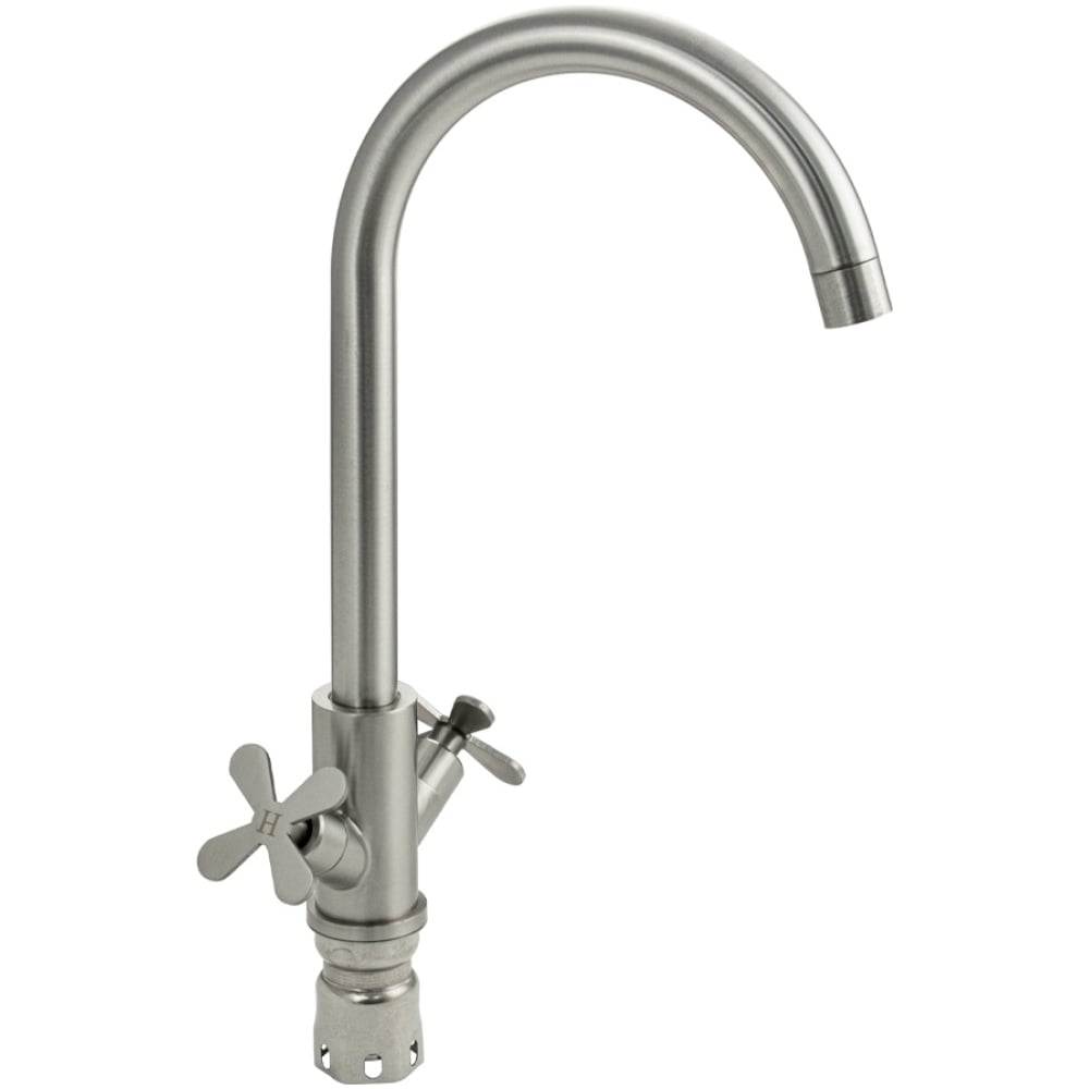 Изображение товара Кухонный смеситель Brimix СТАНДАРТ из нержавеющей стали с поворотным изливом