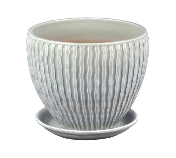 Изображение товара Горшок Сады Аурики 45 118 МАНЕ классик 1 17 см, 3.5 л, белый/серый 057958