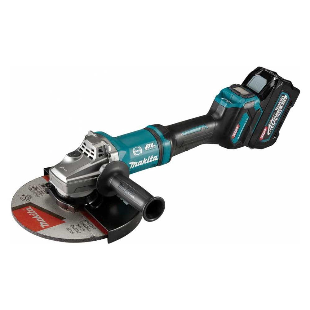 Изображение товара Аккумуляторная угловая шлифмашина Makita GA038GT201 с двумя АКБ 5 Ач