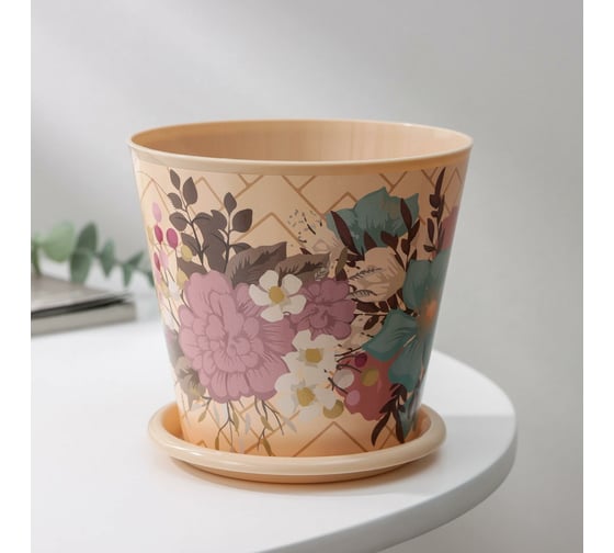 Изображение товара Горшок для цветов Доляна Фрезия 0.8 л, бежевый 7306176