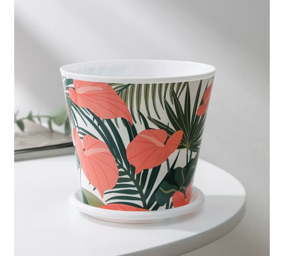 Изображение товара Горшок для цветов Доляна Антуриум 0.8 л, белый 7306165